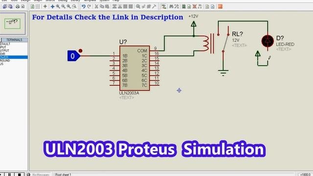 ULN2003 Relay Driver IC Proteus Simulation