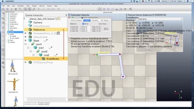 CoppeliaSim 5: Inverse Kinematics Fall 2020