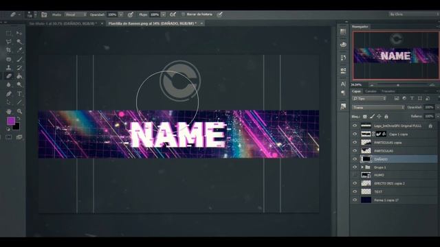 BANNER TEMPLATE PHOTOSHOP 2020 // NEON STYLE // ImChris GFX