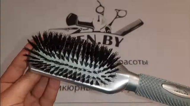 Щётка массажная для волос узкая натуральная щетина 58745