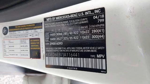 2018 MERCEDES-BENZ GLE AMG GLE 43 | VIN : 4JGED6EB7JA116441