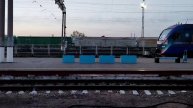 ТЭМ11А-0002(ТЧЭ-11 АСТАНА) с Грузовым Поездом Следует по Станции Астана