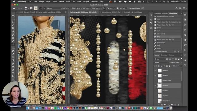 Turning a Balmain Runway LEWK into an invitation design: Photoshop Brush Therapy