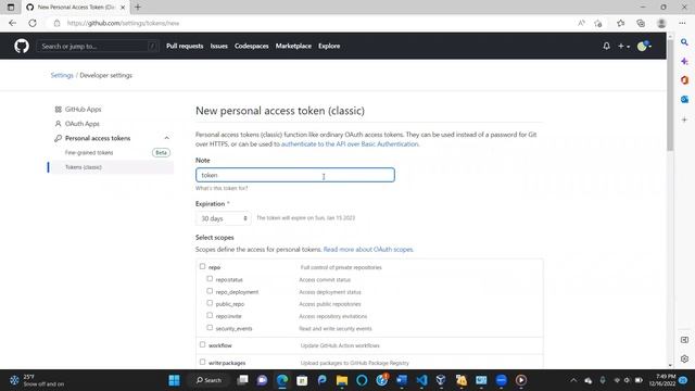 How to generate Github Personal Access Token