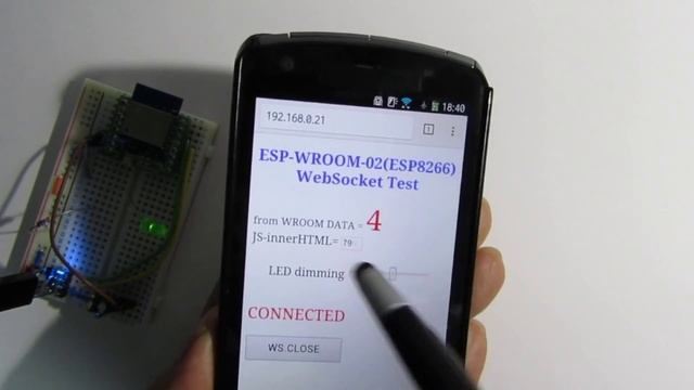 WebSocket ESP-WROOM-02(ESP8266) Android iPad