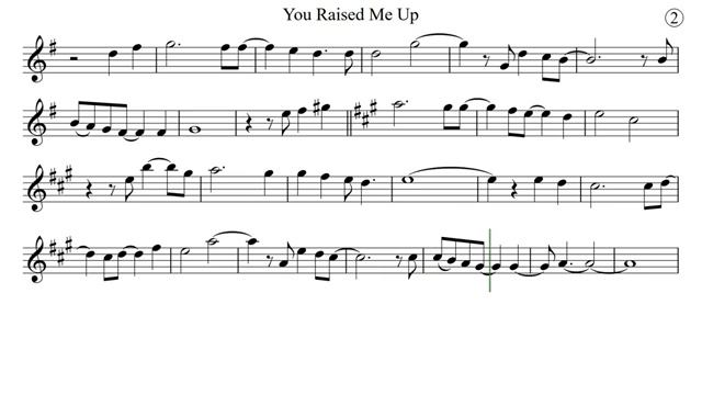 YOU RAISED ME UP for flute or violin Sheet Music Play Along Backing Track