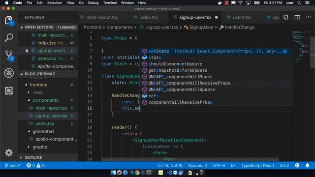 Fullstack with Prisma, Next.js and Docker 18- Add Signup User to Next.js