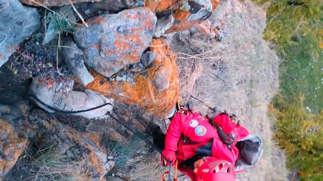 спасение собак на высокой скале Усть элегест