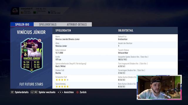 IST er Besser als Neymar ? FUT Future STAR Vinicius Junior (92) REVIEW FIFA 19