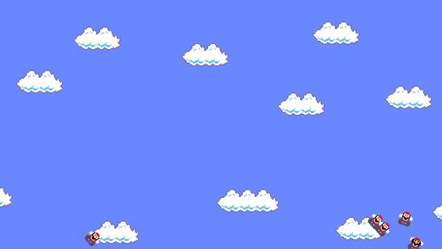 Super Marrio Bros. but Mario have 1.000.000 Mario Clone at Once
