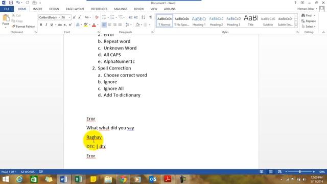 MS Word Spell Check  Chapter 7
