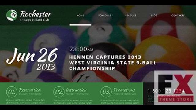 Preview White and Black Billiards WordPress Theme by Glenn
