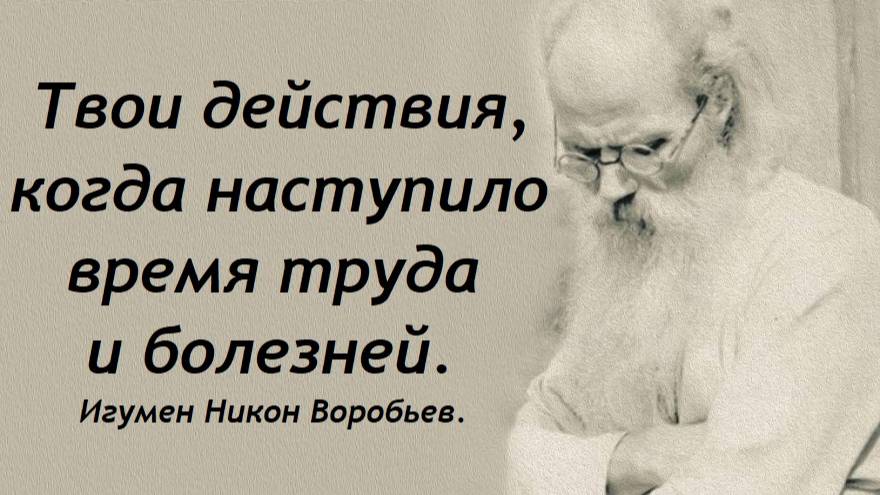 Твои действия, когда наступило время труда и болезней. Игумен Никон Воробьев.