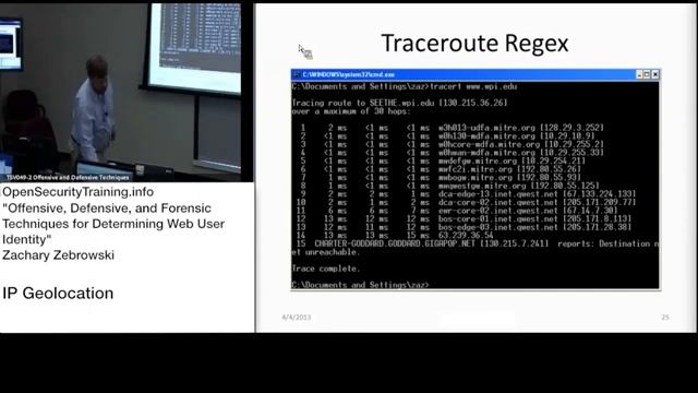 Offensive Defensive and Forensic Techniques for Determining Web User Identity: Part 3 IP Geolocatio