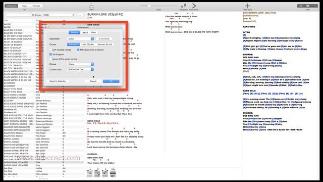 SONGBOOK VIEW and PRINT OPTIONS WITH MAC