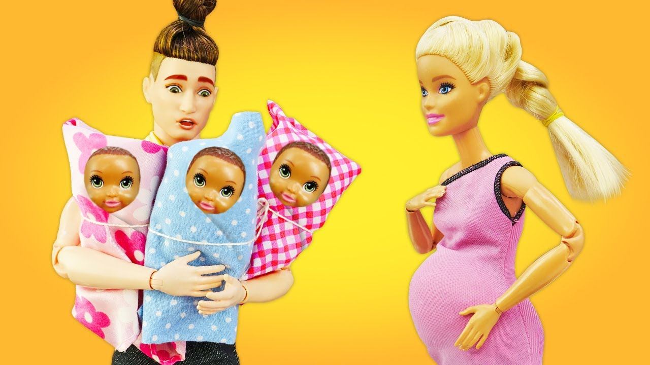 Барби и Кен с детьми — Игры в дочки матери для девочек — Видео про Барби