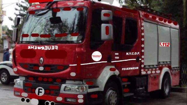 RENAULT PUMPER FIRE TRUCK FEUERWEHR FOR NORTH YANKEE CIVIL DEFENCE FORCE.