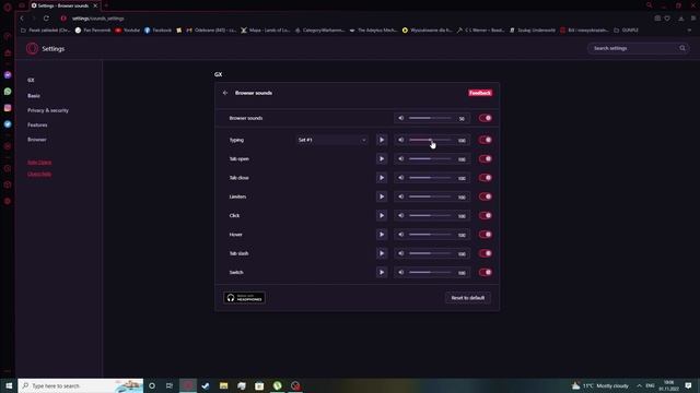 Opera GX   How To Mute & Unmute Typing Sounds