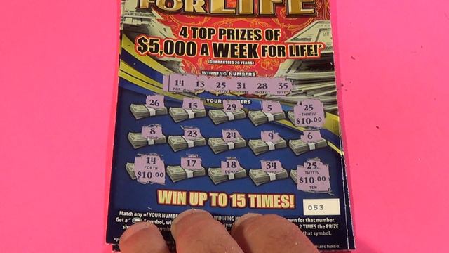 SOOD 766: TWO $10 $5K A WEEK FOR LIFE Florida Lottery Scratch Tickets