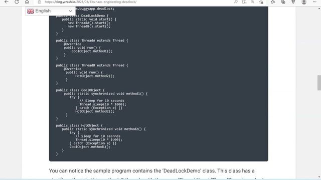 Troubleshooting deadlock in an Apache open source library