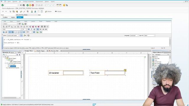 SAP ABAP Eğitimi 96 - Adobe Form Javascript Veri Atama