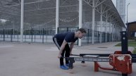 Румынская тяга в рычажном тренажере на ягодичные мышцы бедра. Упражнение #41