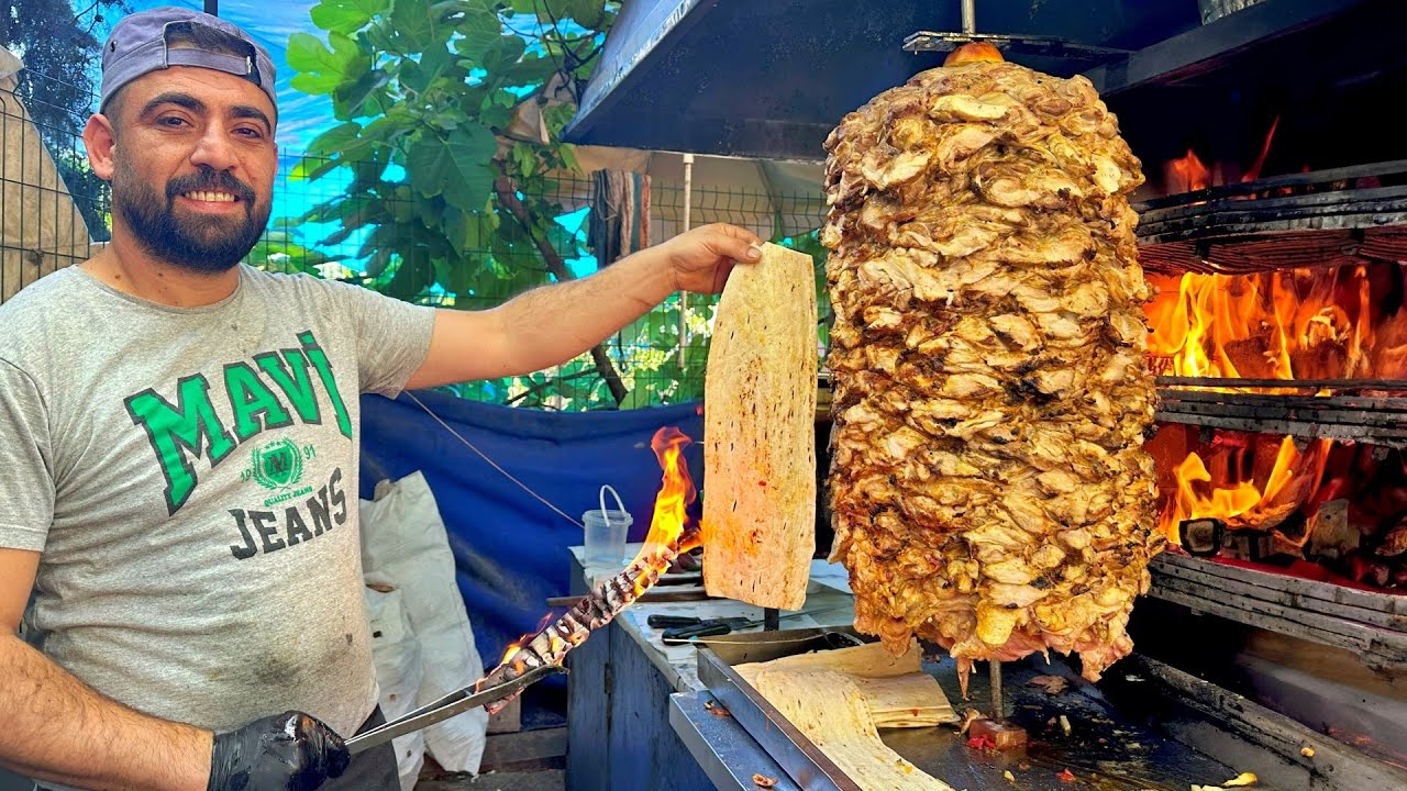 Продажа 600 донер-кебабов в день на улице – потрясающая турецкая уличная еда.