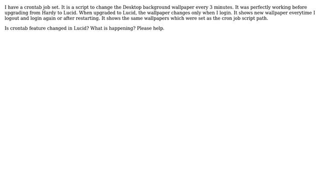 Ubuntu: Wallpaper change crontab jobs not working after upgrade from 8.04 to 10.04