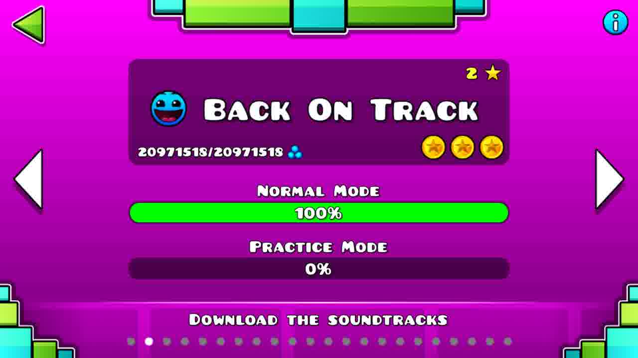 Как пройти Back on Track c 3 монетками Geometry Dash