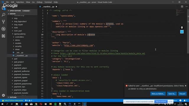 Curso de Python y ODOO + facturación electrónica 4/5