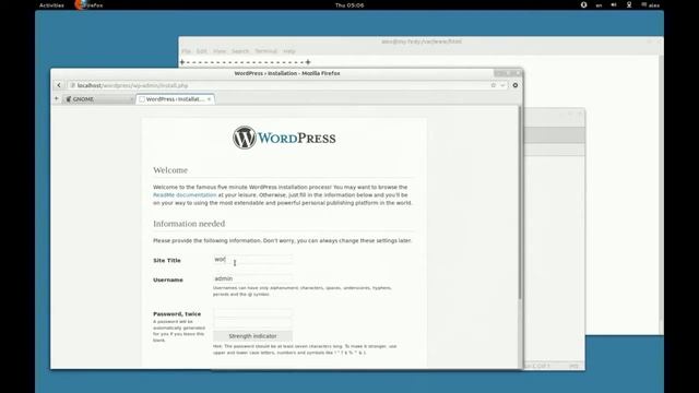 Installing Wordpress in Fedora 18 and setting Gnome Web Official Theme
