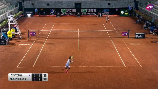 Barbora Strycova vs. Karolina Pliskova | 2020 Rome Second Round | WTA Highlights