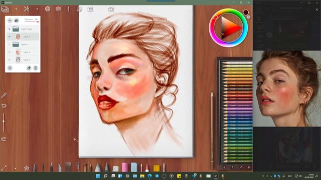 Рисую в программе Realistic Paint Studio на Windows 11