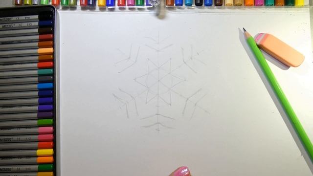 Как нарисовать нежную снежинку  How To Draw A Snowflake