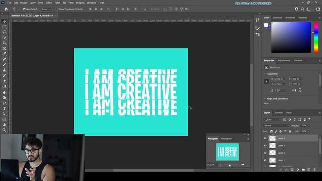 Retro Text Effect in Photoshop - Stacking