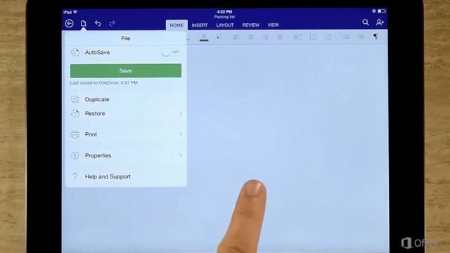 How to: Save files in Word for iPad