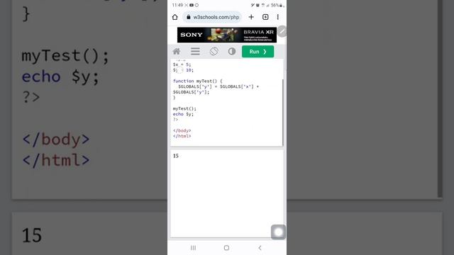 PHP The global Keyword