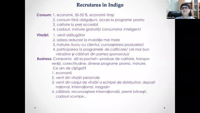 Calificările Indigo 2020 2021  Vinzarea și recrutarea   succesul în afacere  Vorbitor Elena Vitu