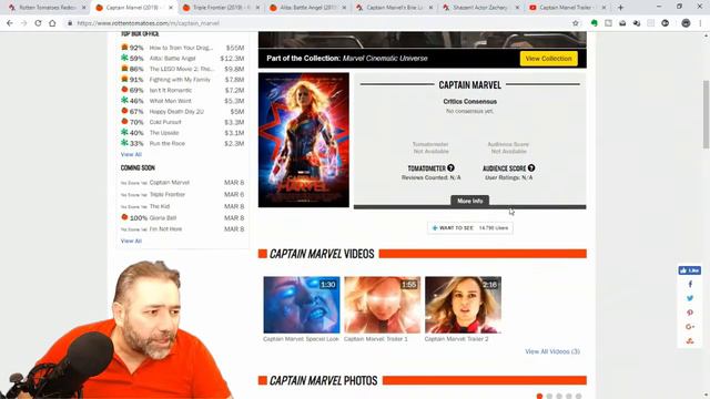 Rotten Tomatoes скрывают низкий рейтинг Капитан Марвел