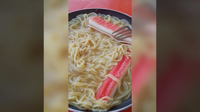 crab surimi and noodles