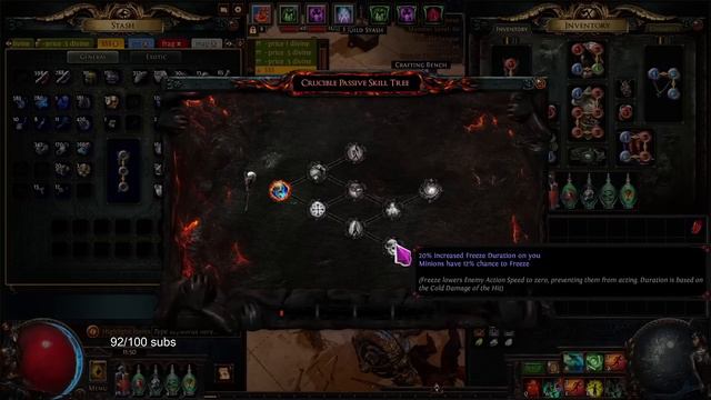 [Path of Exile 3.21] Zombie Necromancer Day 1 Build Diary & Thoughts on Crucible League - 1158