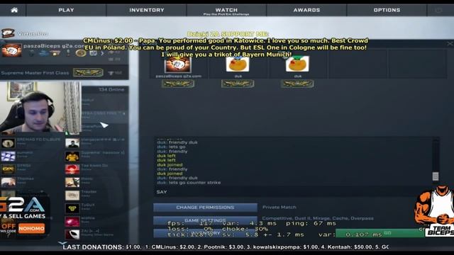 CS:GO Funny Moments #2 Chicken strikes again on Pasha stream!!