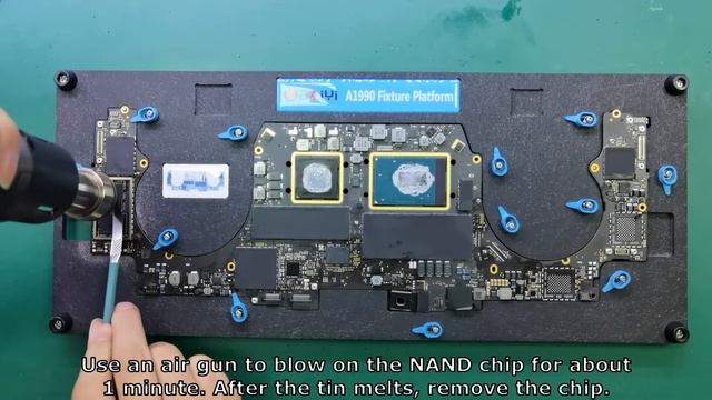 How to set the air gun to remove the NAND chip