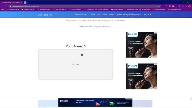 5 seconds click test   Click speed test in 5 seconds  And 1 click speed test