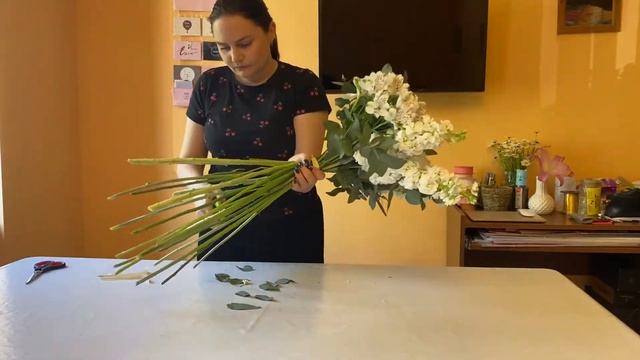Как собрать односторонний букет. Мастер класс по флористике. Flowers bouquet arrangement & wrapping
