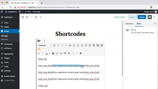 Shortcodes - Megaphone WordPress Theme