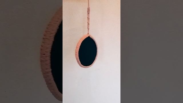Зеркало в стиле макраме диаметр 27 см.