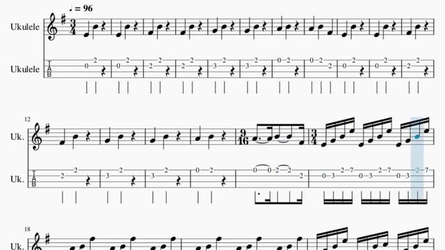 Ukulele Tab: How to play Cornfield Chase (Interstellar) by Hans Zimmer