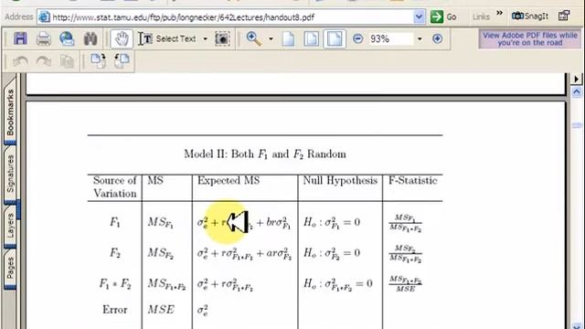 SAS- Random Effects Model