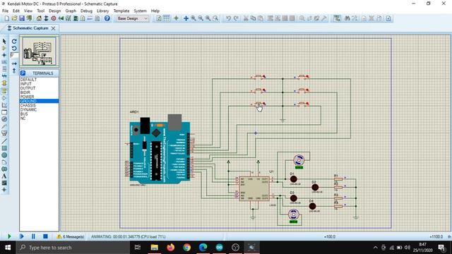Project Proteus X Arduino Kendali Motor DC